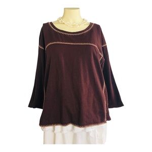 Garnet Hill Rich Brown Tunic Top